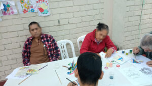 Talleres de pintura con los chicos de la casa de reposo diciembre 2022